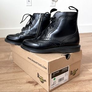 Size 7 Black Leather Delphine Dr. Martens Boots